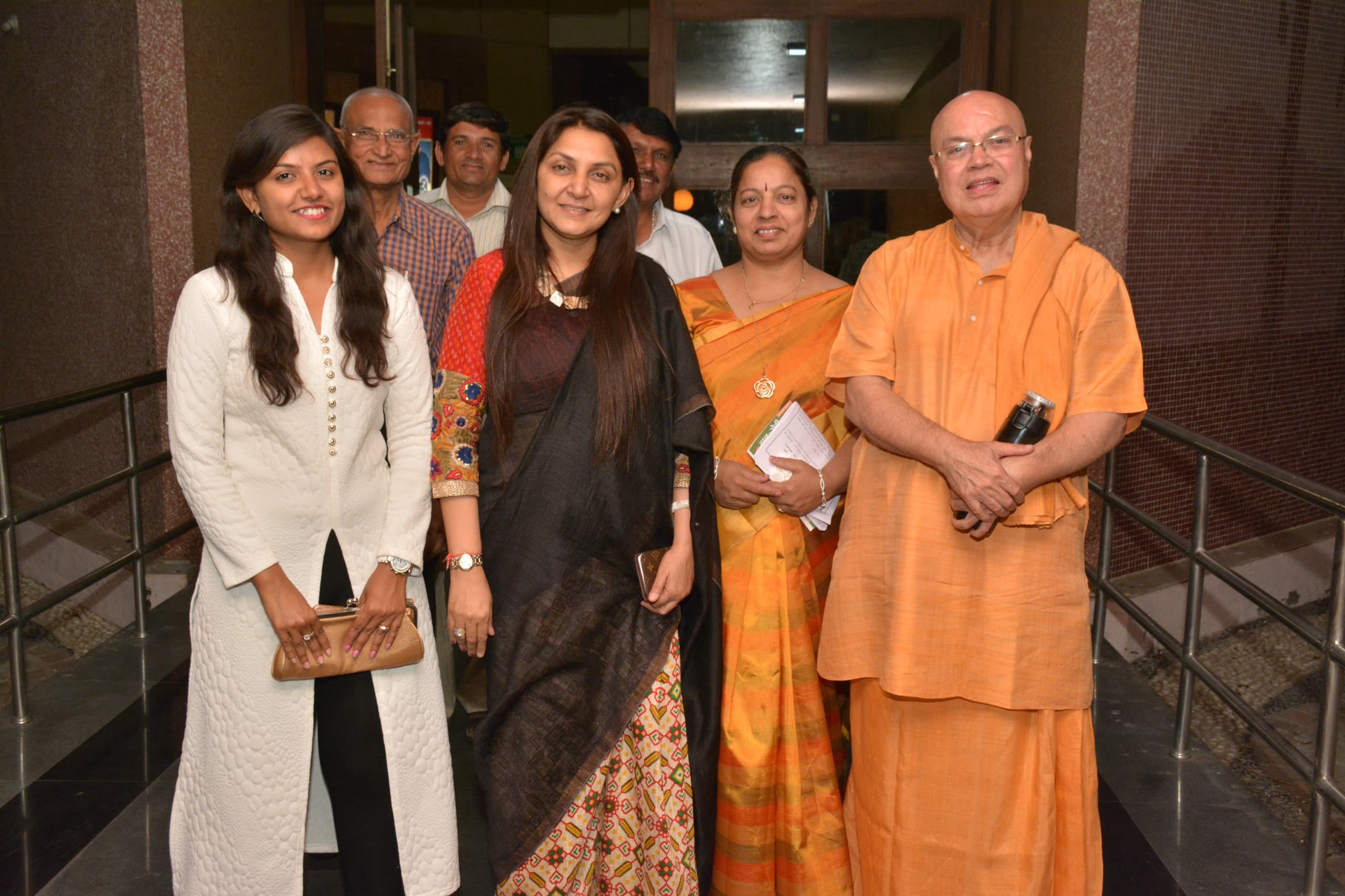 Dr. Dhara Dani with Anar Patel and Swami Adhyatmanandji